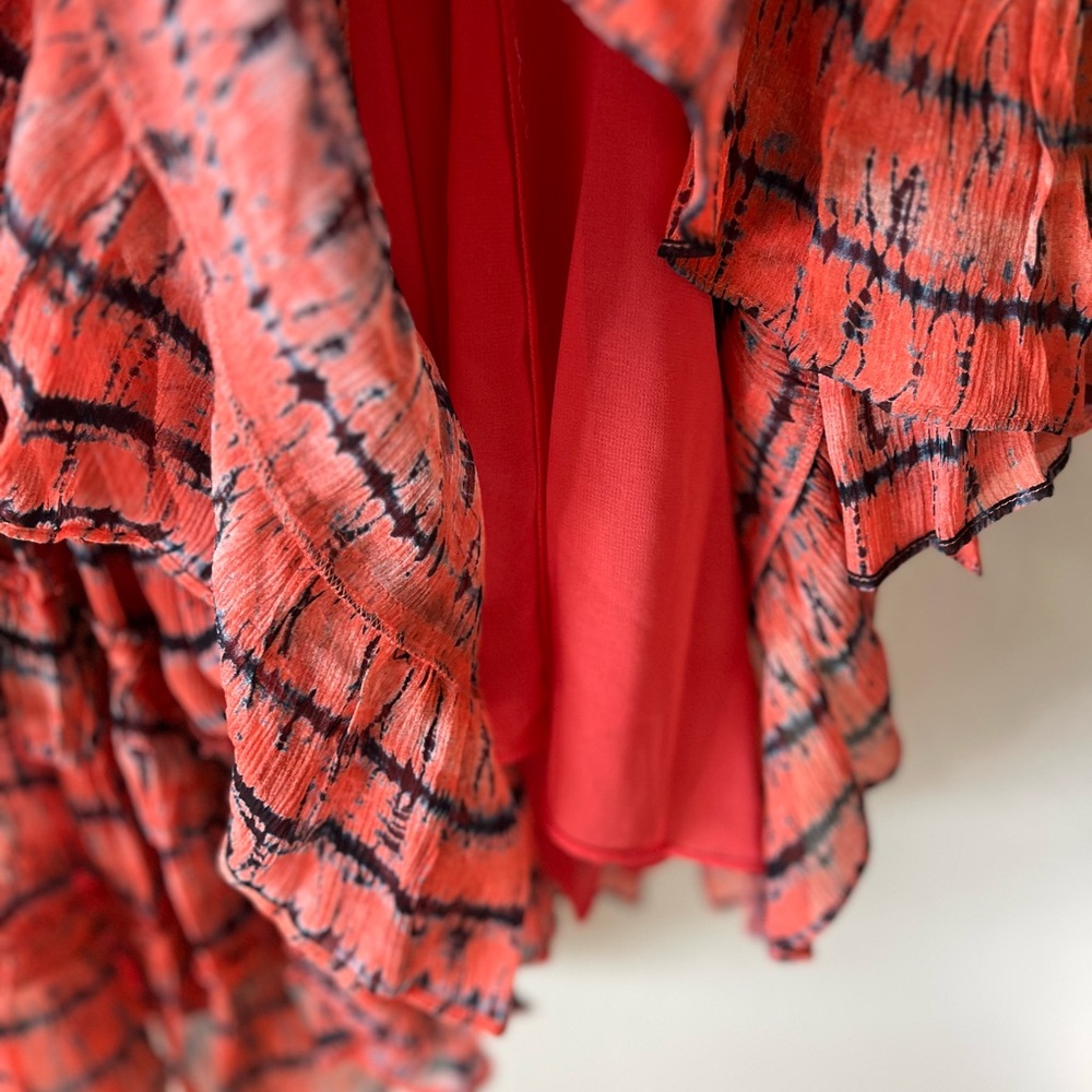 Ulla Johnson Vibrant Coral Long Sleeve Dress Silk New - Picture 5 of 9